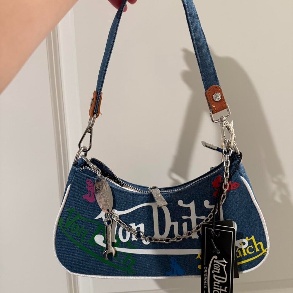 Denim y2k Von Dutch shoulder bag